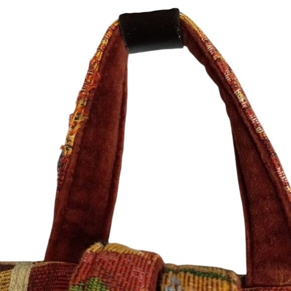 Paul Brent Backpack Bag Floral Tapestry Double Straps Top Handle - Picture 4 of 12